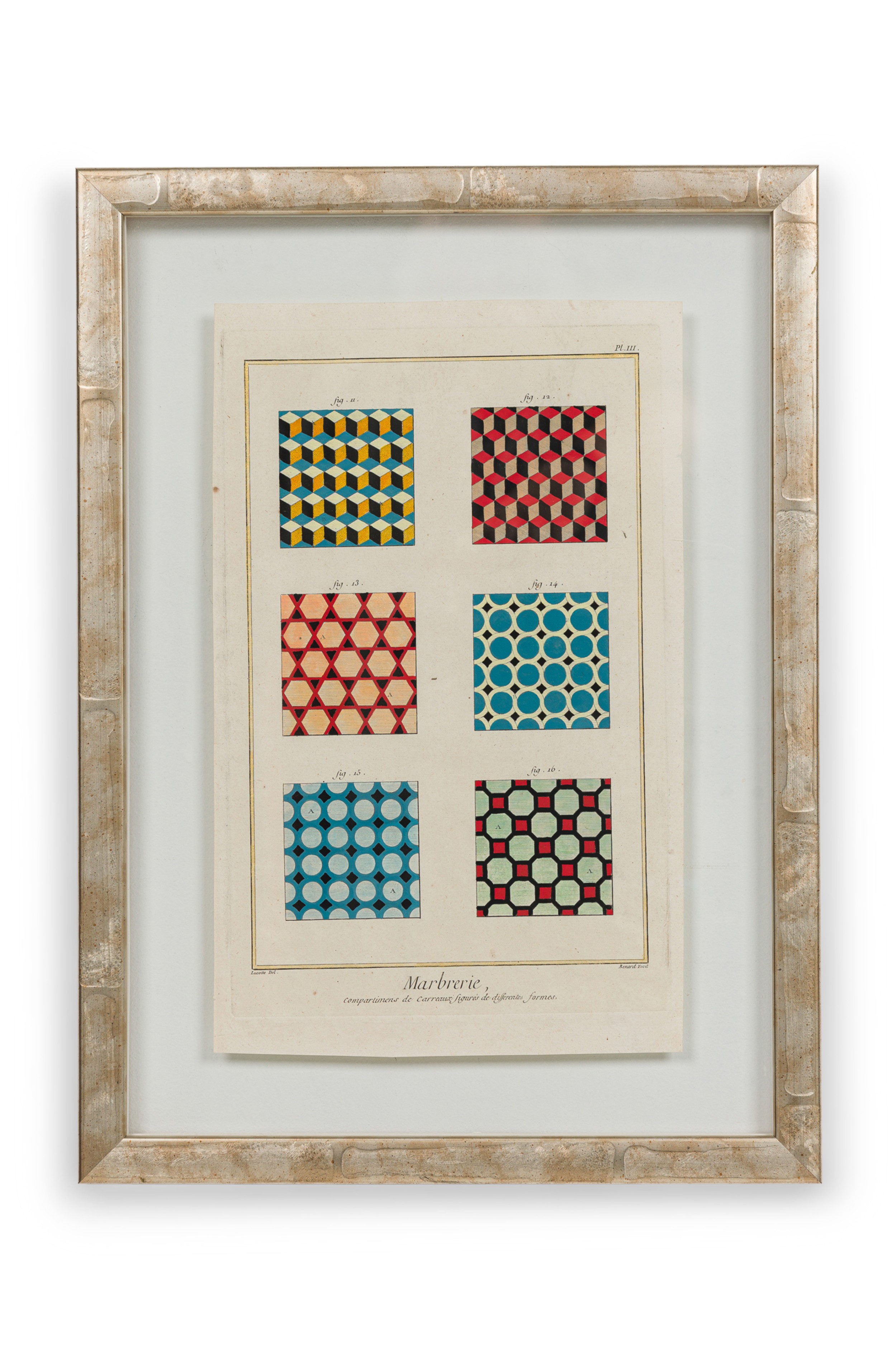 French Baroque Style Marbrerie Print Titled Plate III